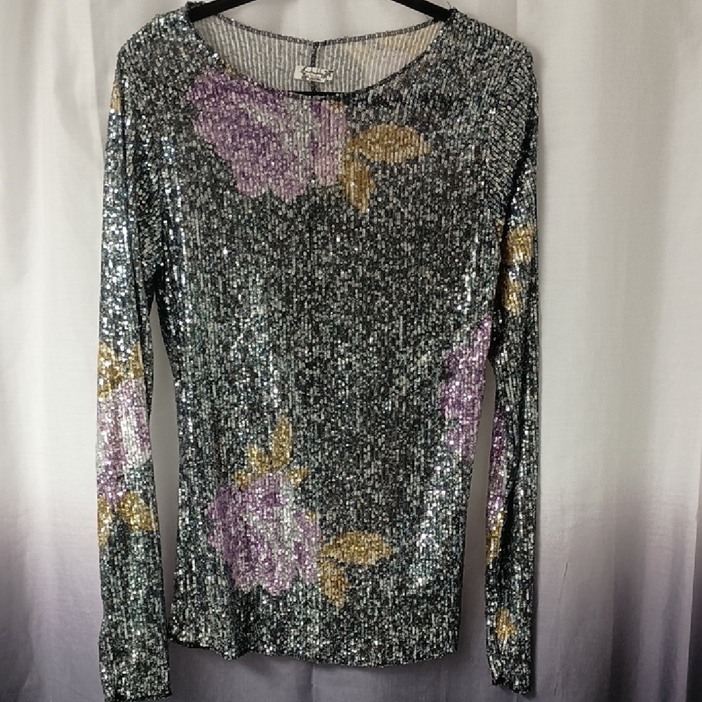 Free People Intimately Gold Rush Sequin Top